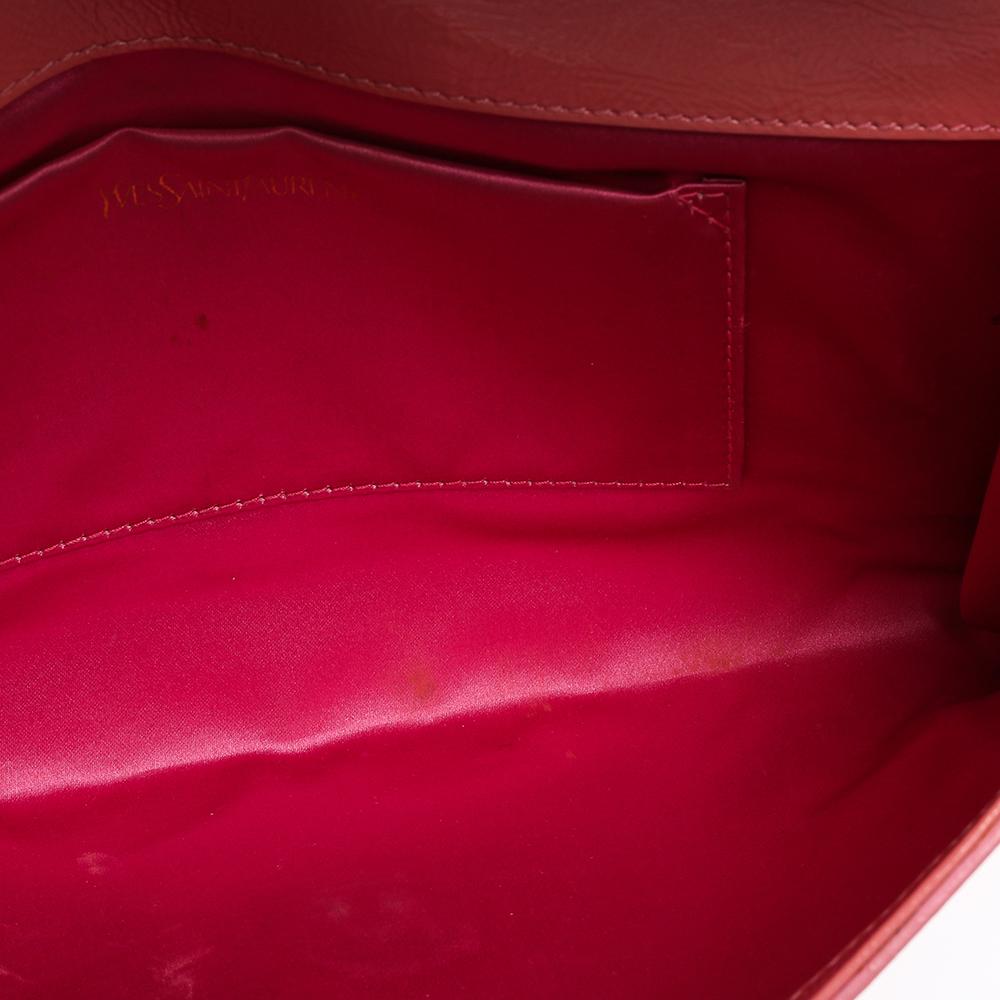 Saint Laurent Pink Patent Leather Belle De Jour Flap Clutch 2