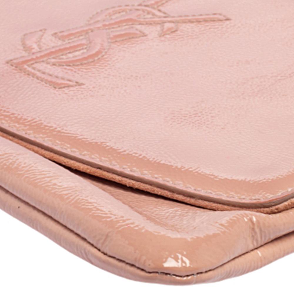 Saint Laurent Pink Patent Leather Chain Clutch 6