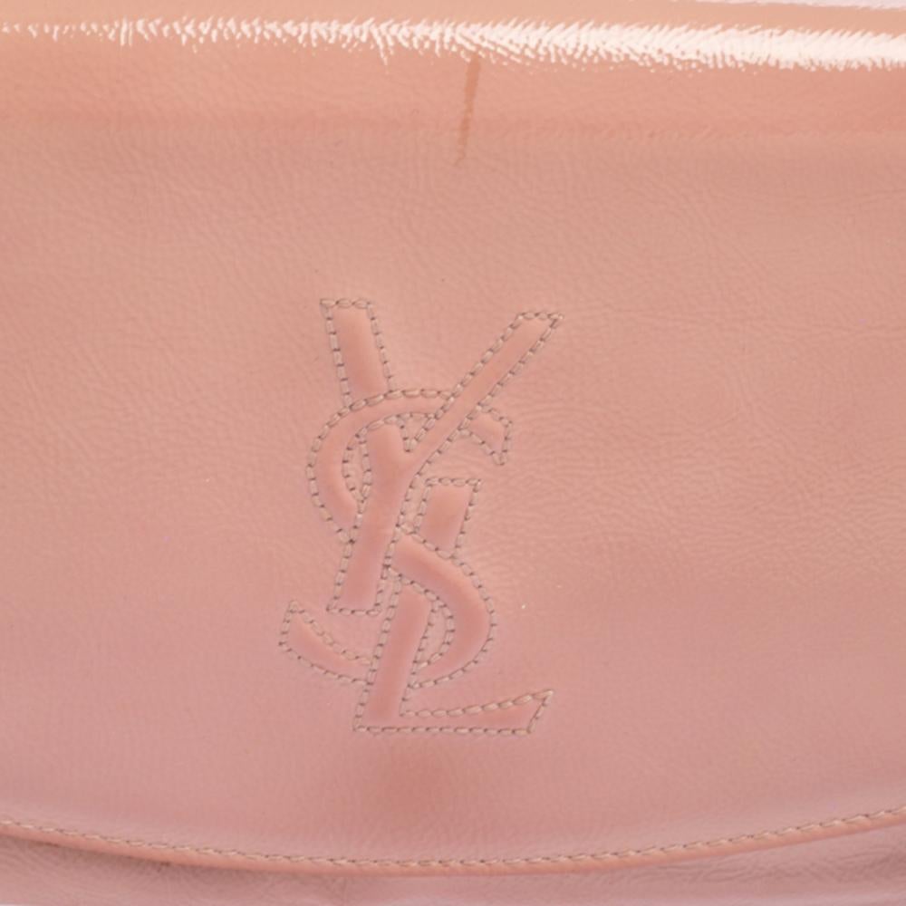 Saint Laurent Pink Patent Leather Chain Clutch 7