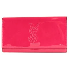 Saint Laurent Pink Patent Leather YSL Logo Belle de Jour Wallet 16ysl1230