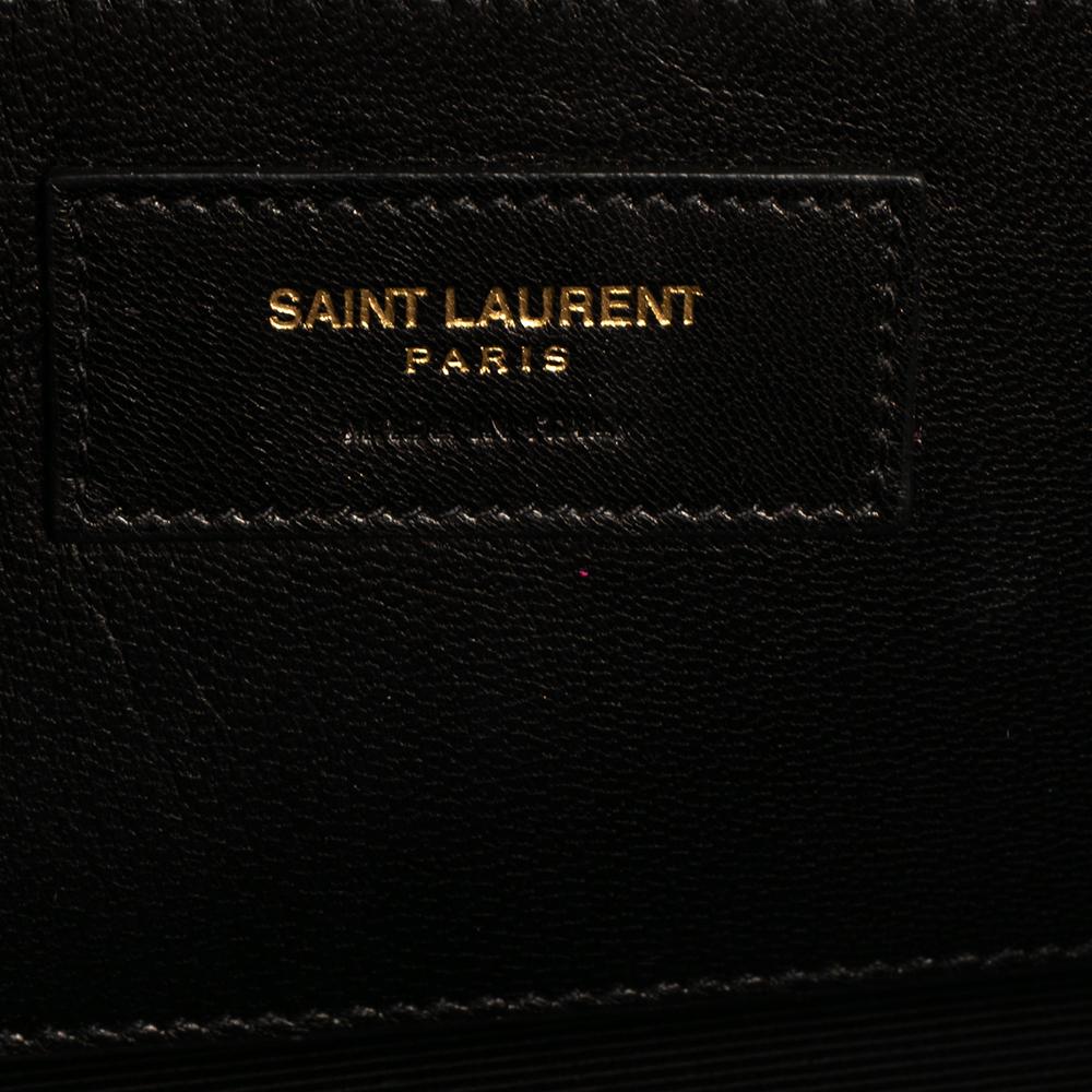 Women's Saint Laurent Pink Pebbled Leather Cassandre Clutch