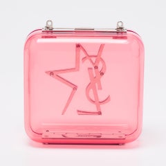 Saint Laurent Rosa Plexiglas Etoile Cubic Minaudiere Clutch
