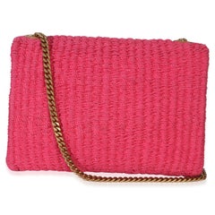Saint Laurent Rosa Raffia Medium Kate Chain Tasche