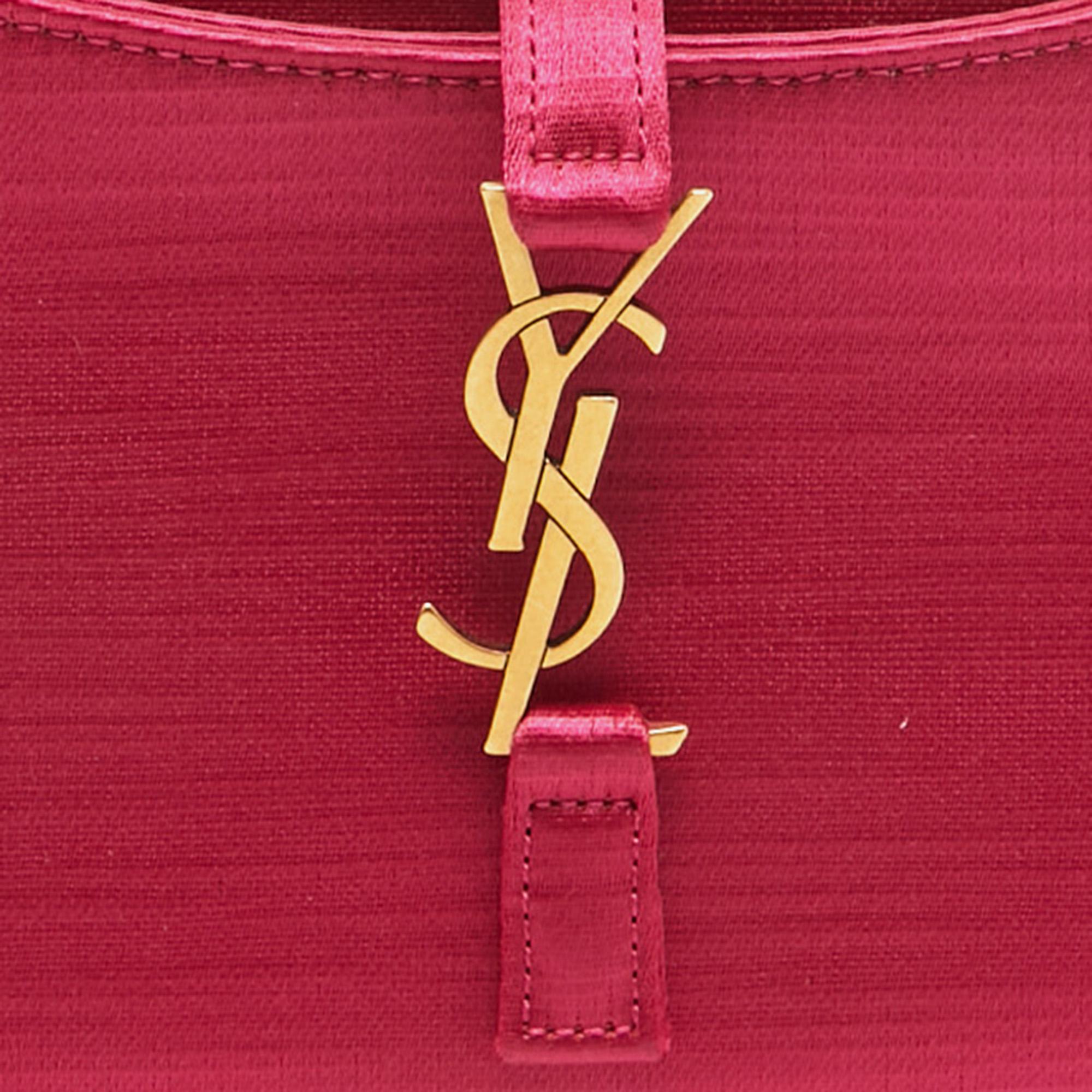 Saint Laurent Pink Satin Mini LE 5 À 7 Shoulder Bag For Sale 8