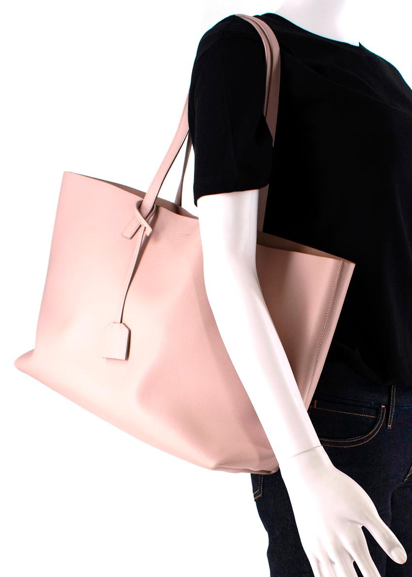 Saint Laurent pink shopping leather tote bag For Sale 1
