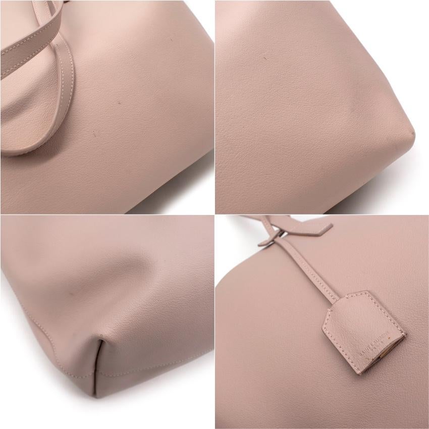 Saint Laurent pink shopping leather tote bag For Sale 3