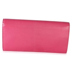 Saint Laurent Pink Textured Calfskin Small Belle De Jour Clutch