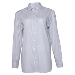 Saint Laurent, Pinstripe shirt in grey and white