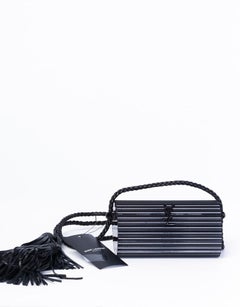 Saint Laurent Black Plexiglass Minaudière Opium Box Bag