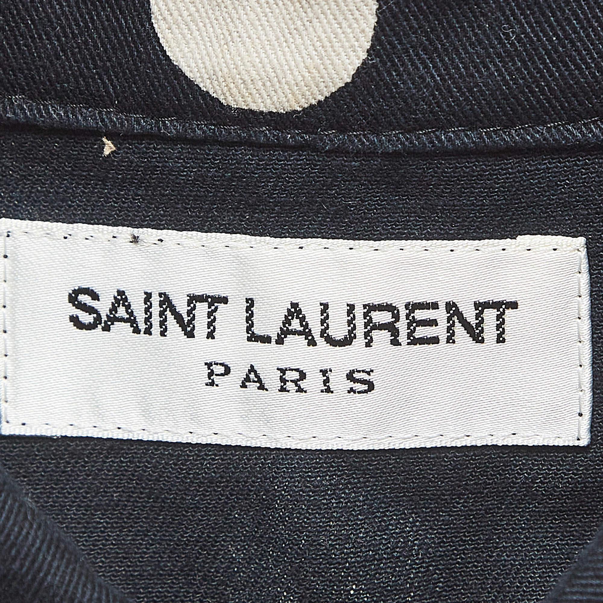 Saint Laurent Polka Dots Cotton Slim Western Shirt XS For Sale 1