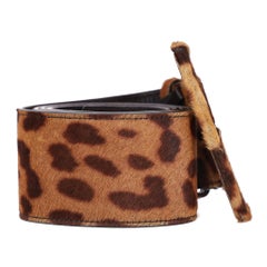 Saint Laurent Pony Hair Leopard Print Belt