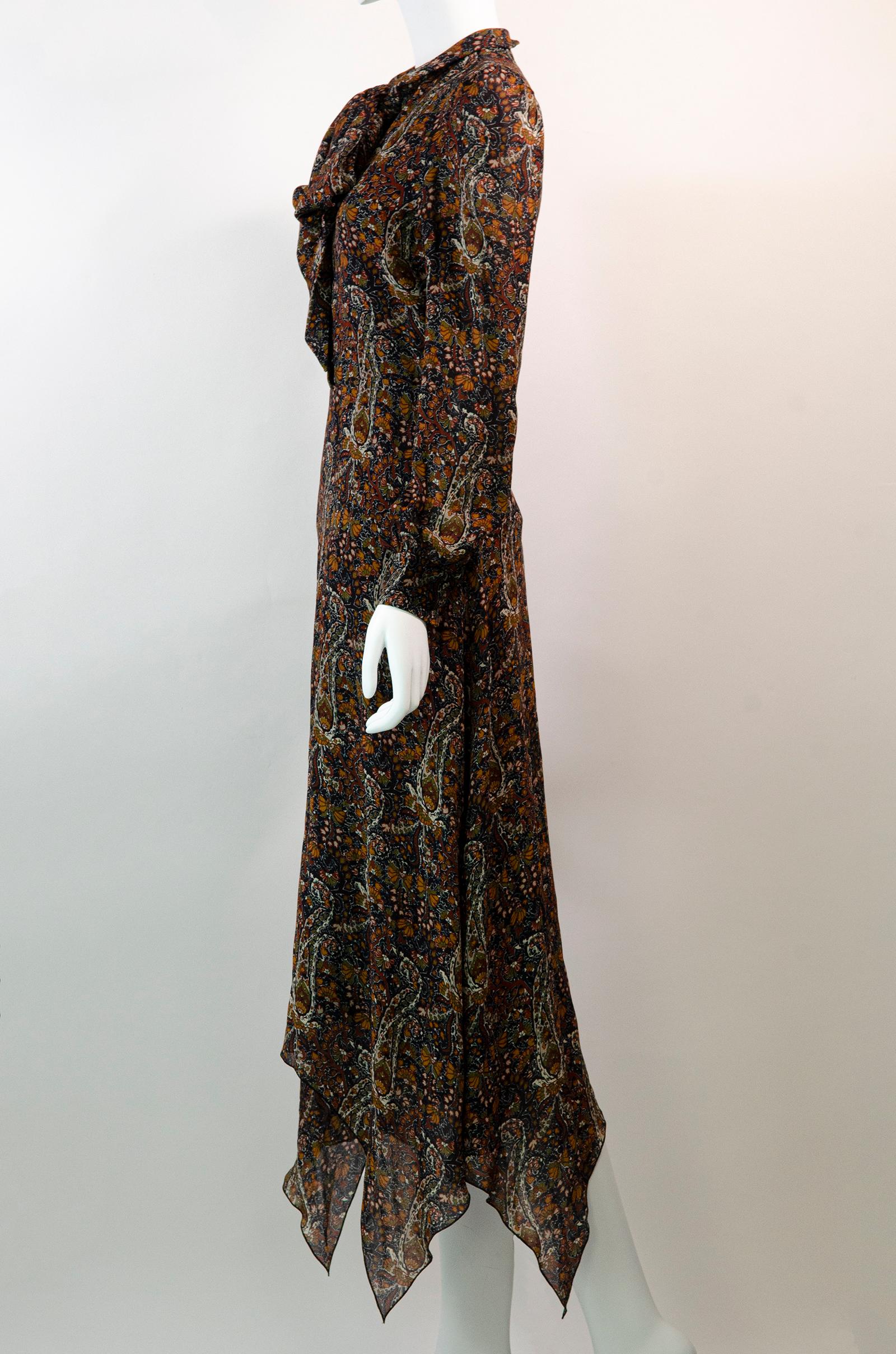 SAINT LAURENT Pre-Fall 2016 Paisley Dress by Hedi Slimane In Excellent Condition In Berlin, BE