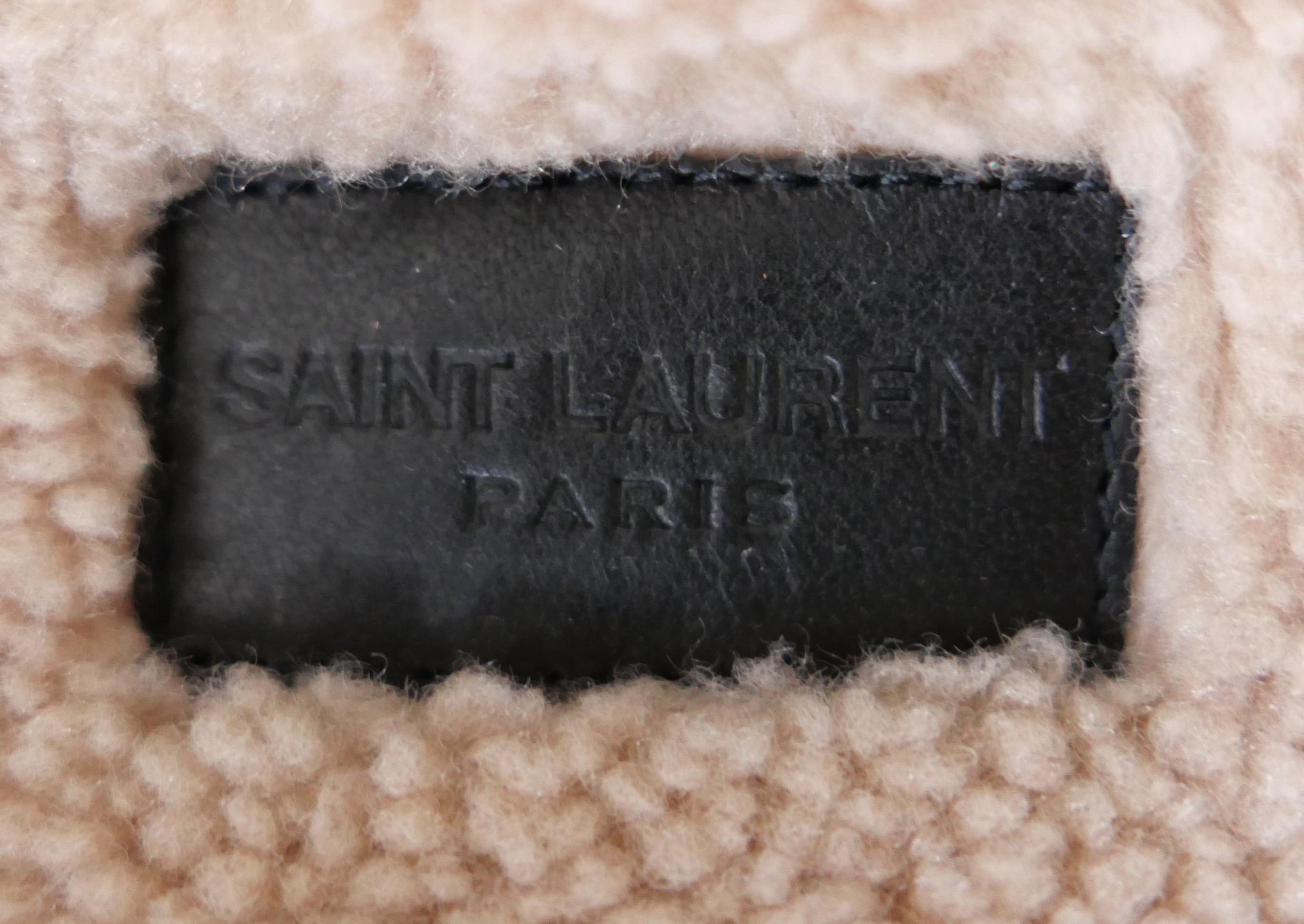 Saint Laurent Pre-Fall 2020 Menswear Plaid & Faux Shearling Jacket 2