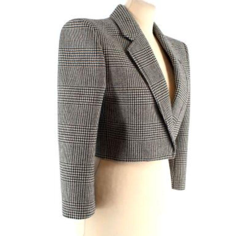 Saint Laurent Prince of Wales Check Cropped Jacket & Skinny Pants In Excellent Condition In London, GB