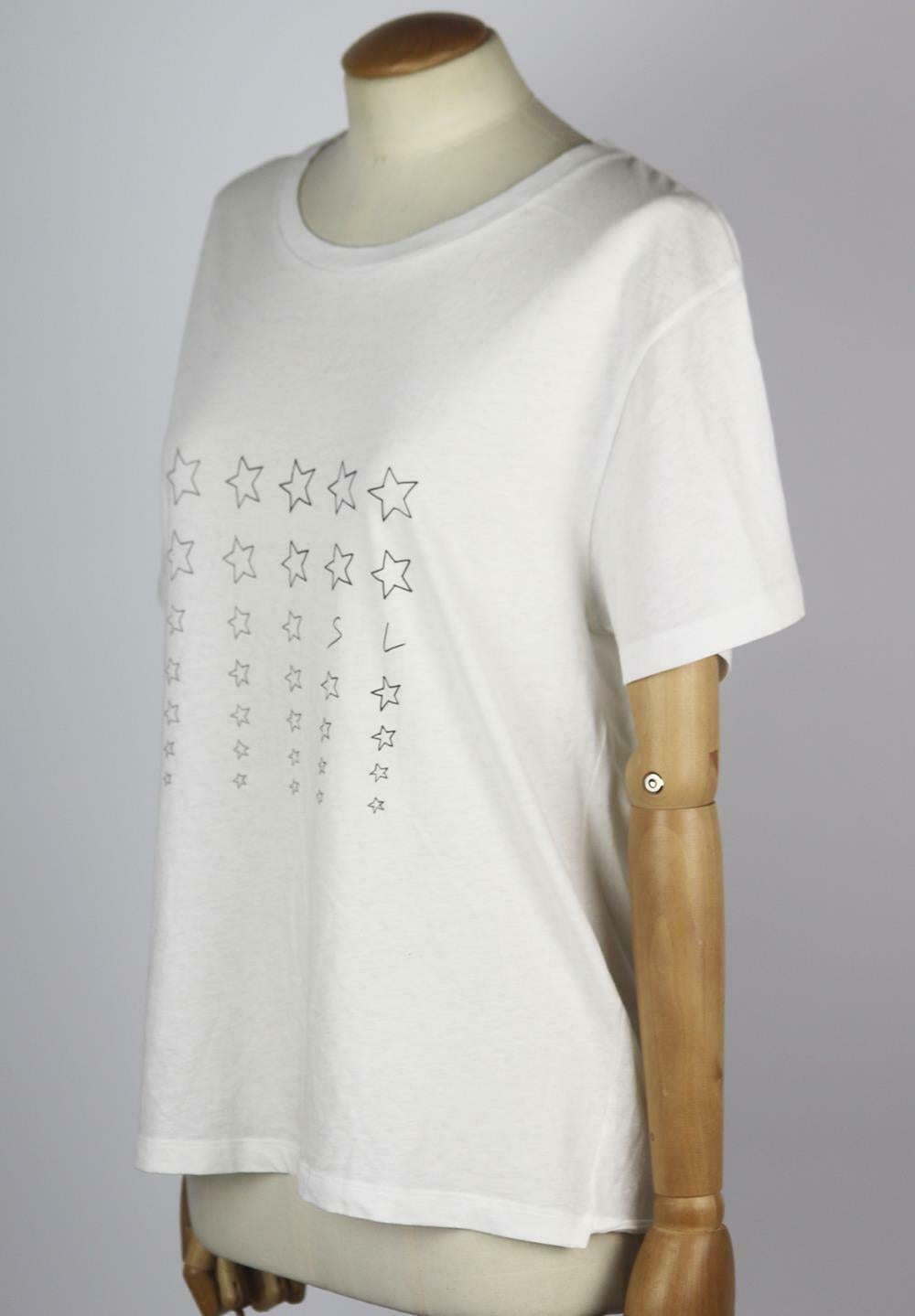 Gray Saint Laurent Printed Cotton Jersey T-Shirt