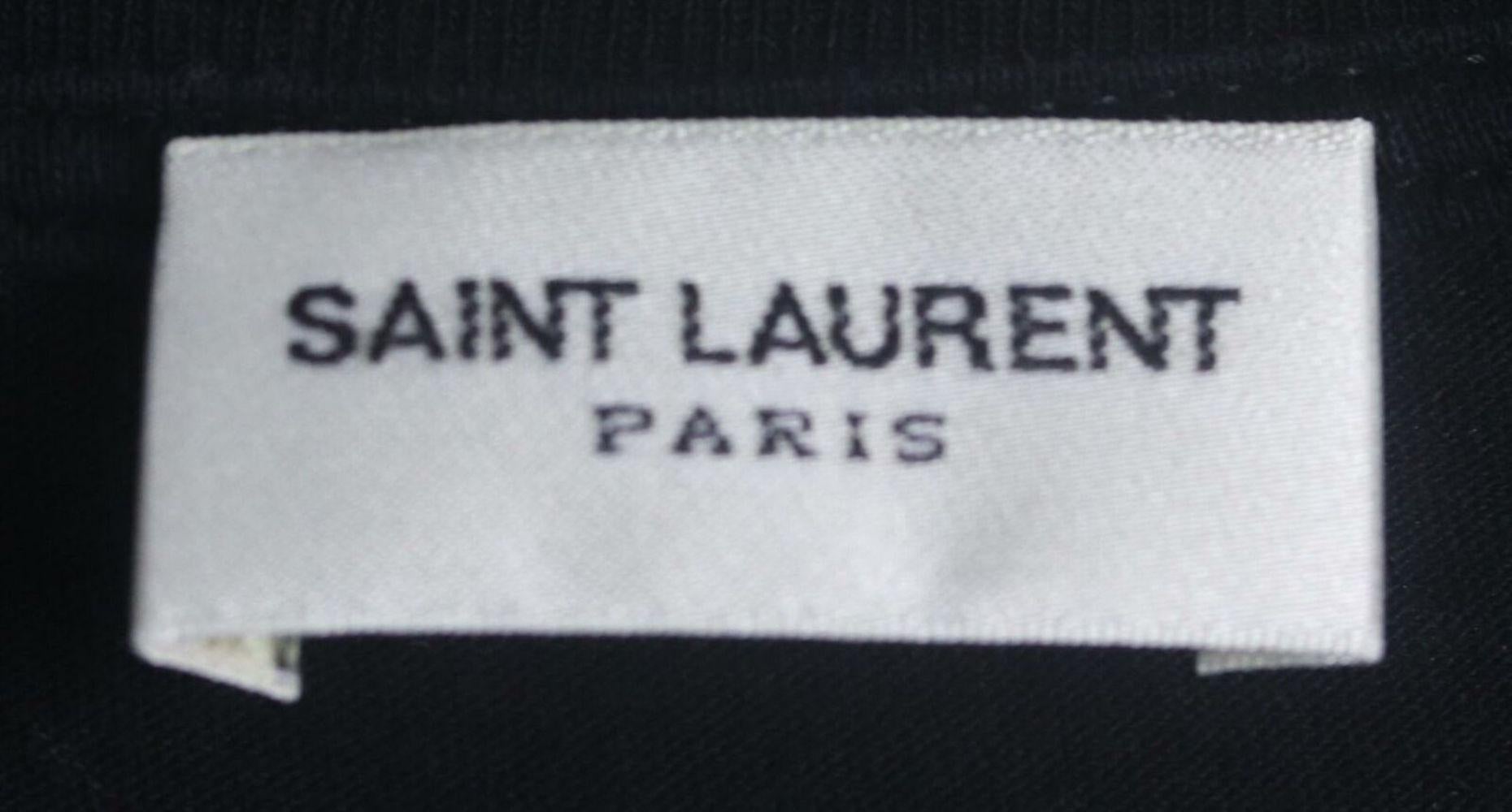 Black Saint Laurent Printed Cotton Jersey T-Shirt
