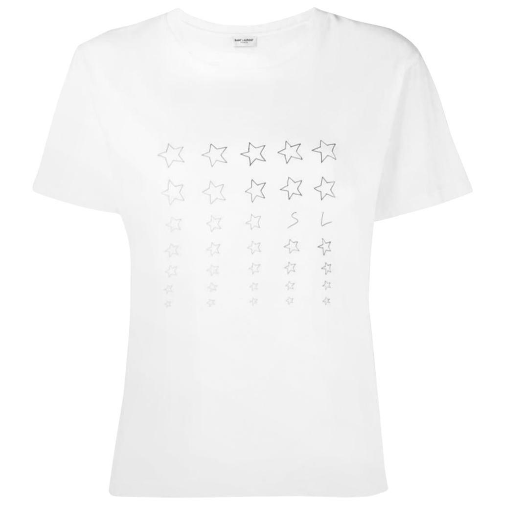 Saint Laurent Printed Cotton Jersey T-Shirt