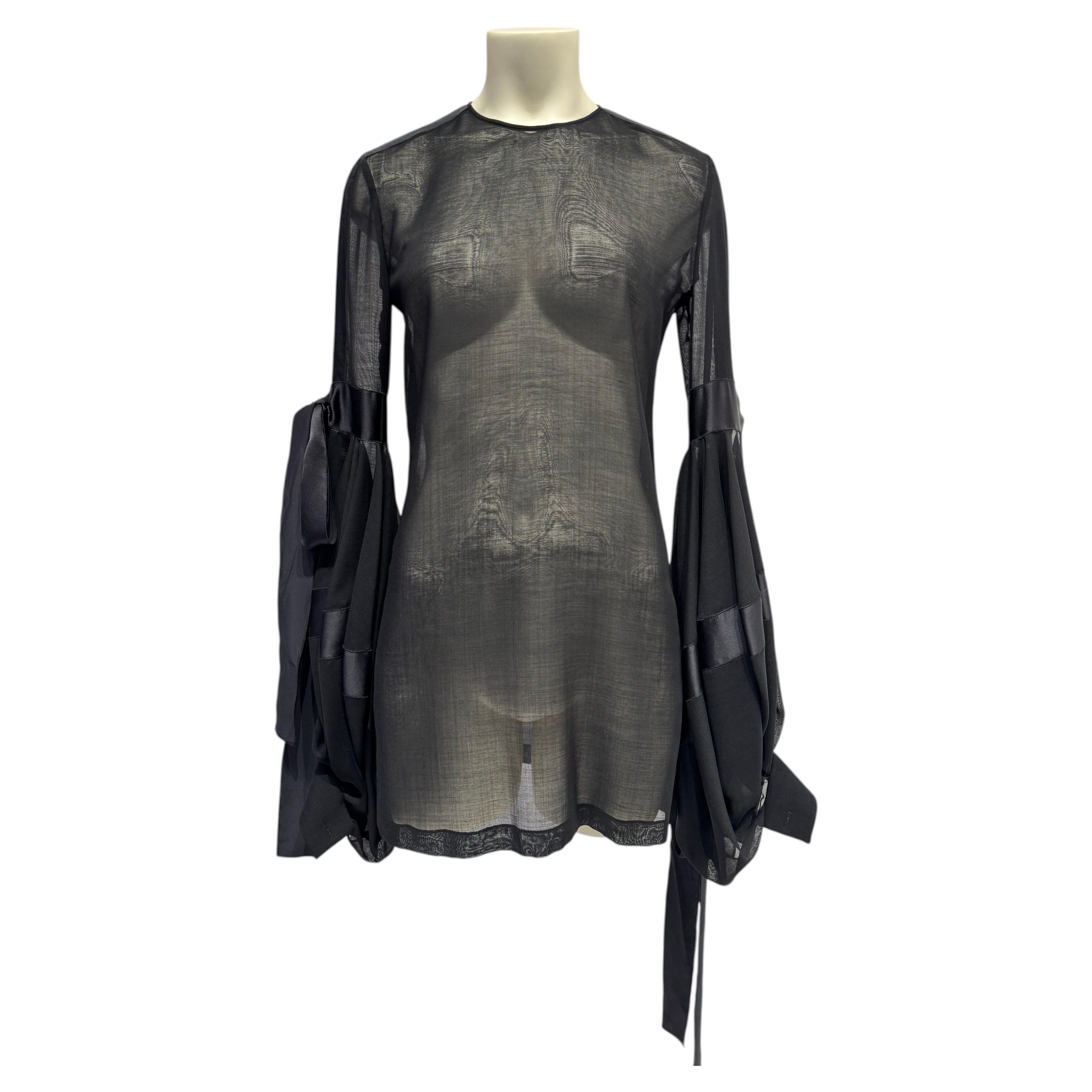 Saint Laurent Camicetta con maniche a sbuffo