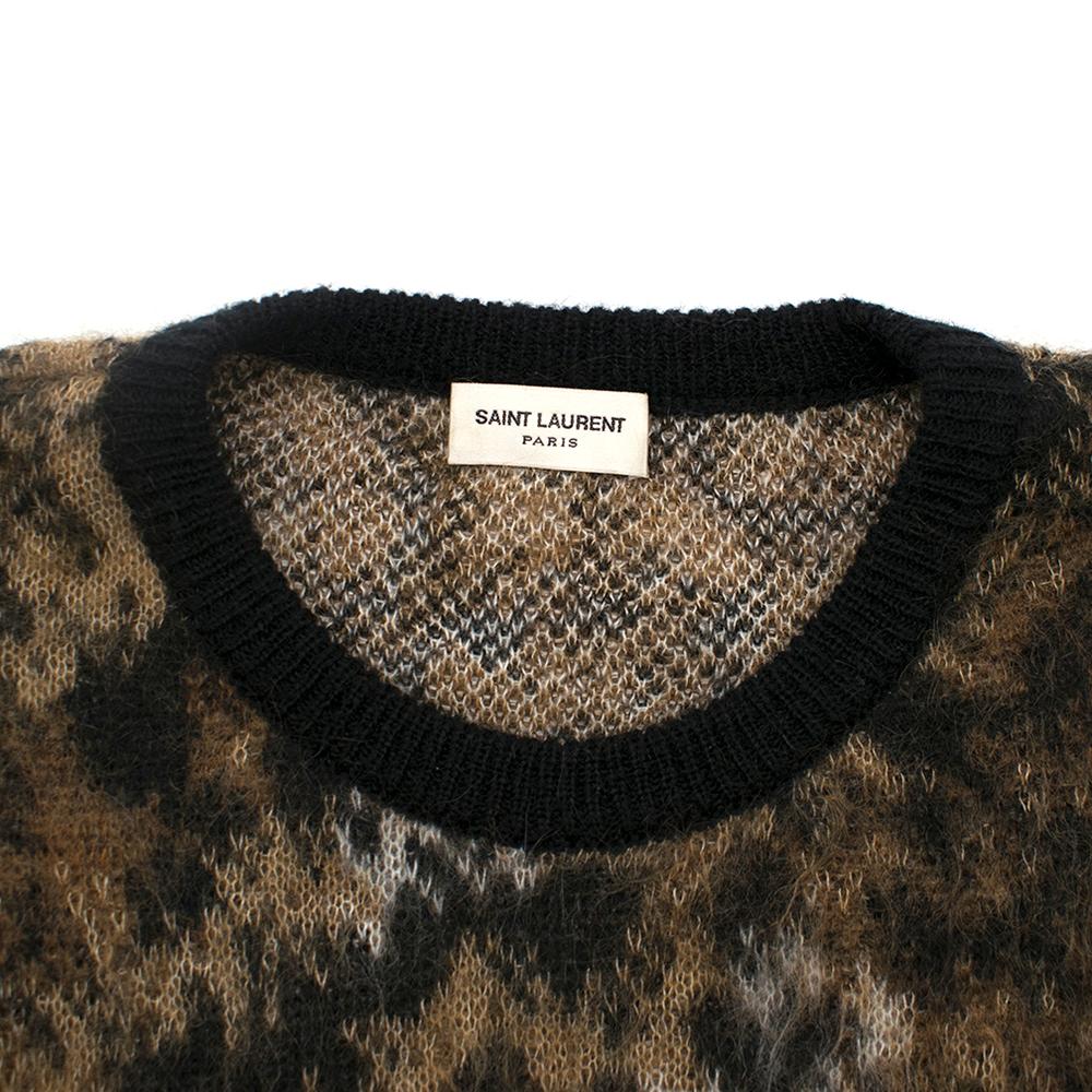 Saint Laurent Puff Sleeve Mohair Knit Top SIZE S In Excellent Condition In London, GB