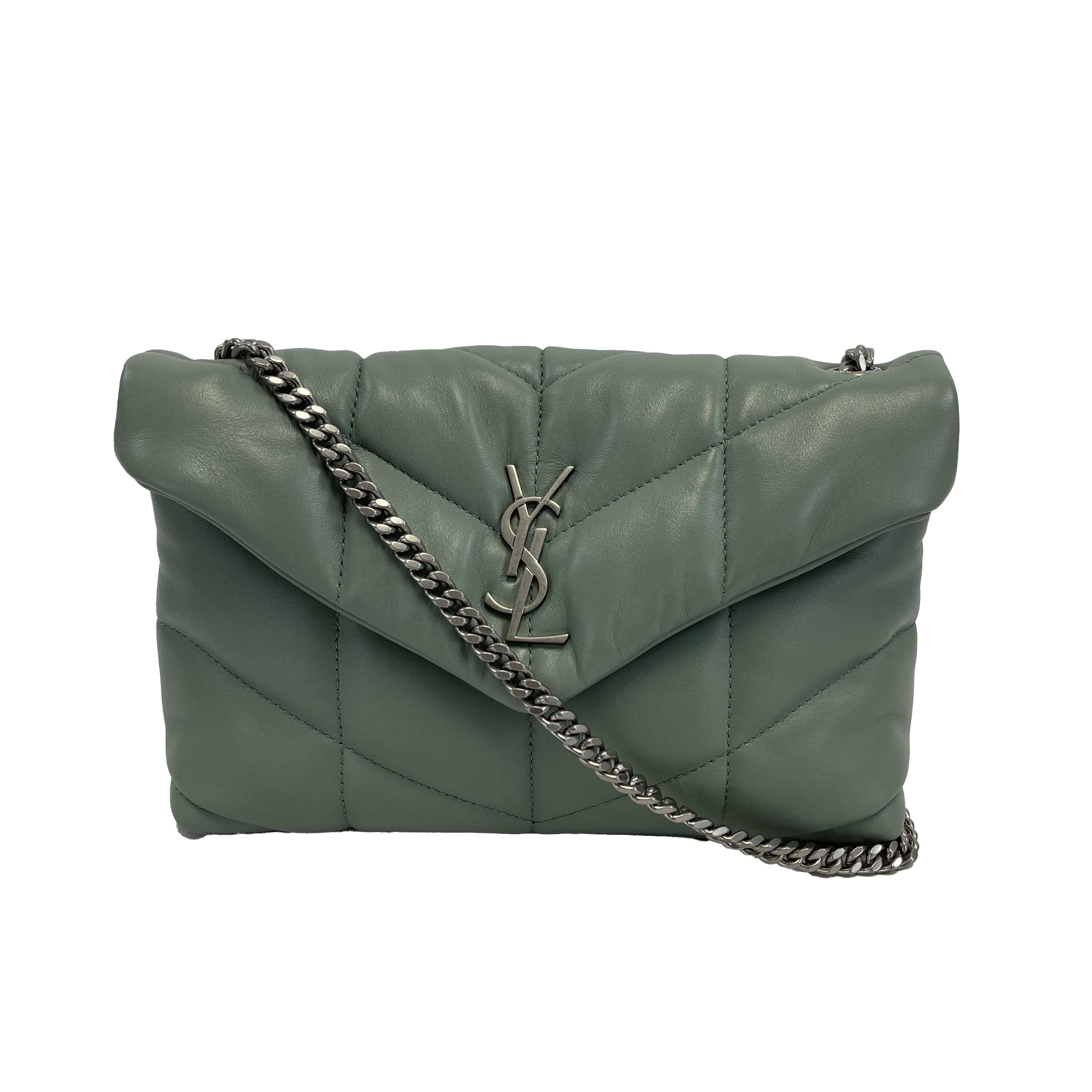 Saint Laurent - Puffer Mint Quilted Leather Mint Green / Silver Toy Crossbody 4