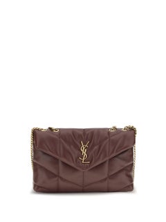 Saint Laurent Puffer Toy Shoulder Bag — Brown