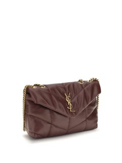 Saint Laurent Puffer Toy Shoulder Bag — Brown