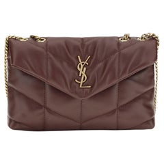 Saint Laurent Puffer Toy Shoulder Bag — Brown