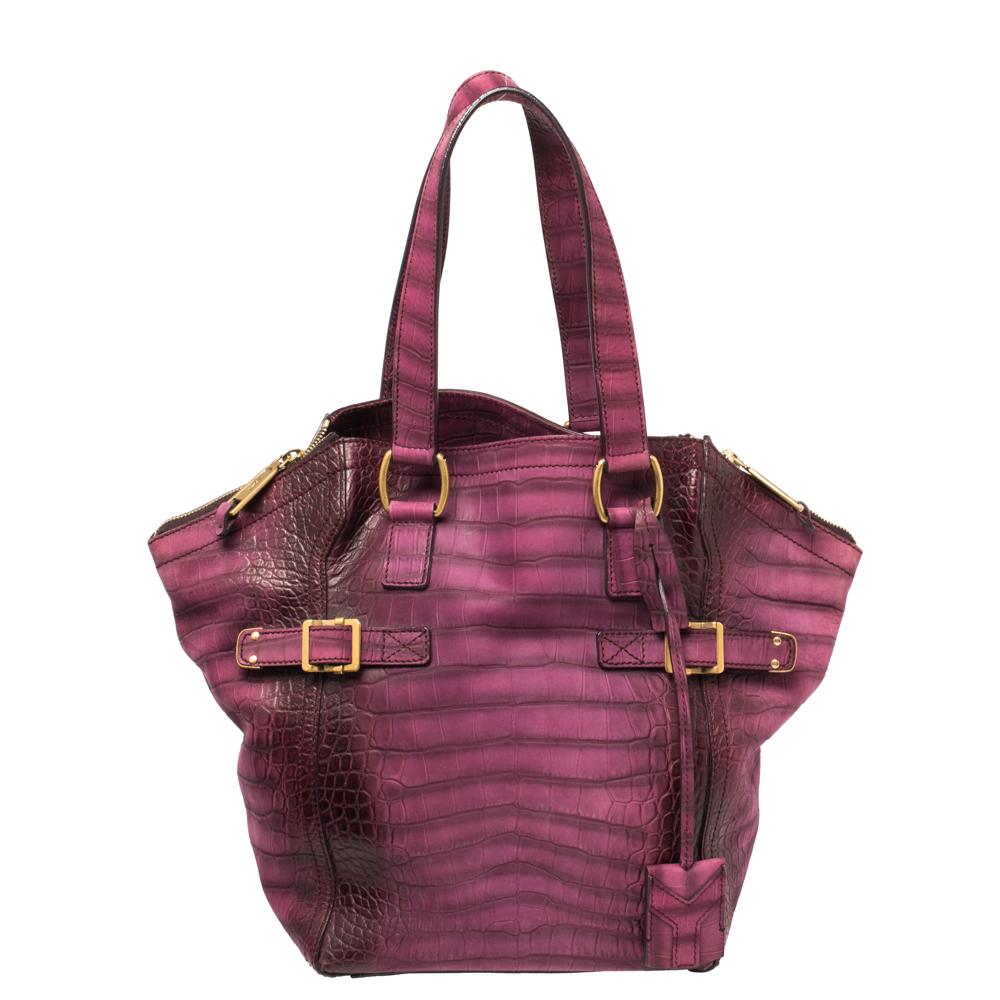 the croc-embossed downtown bag