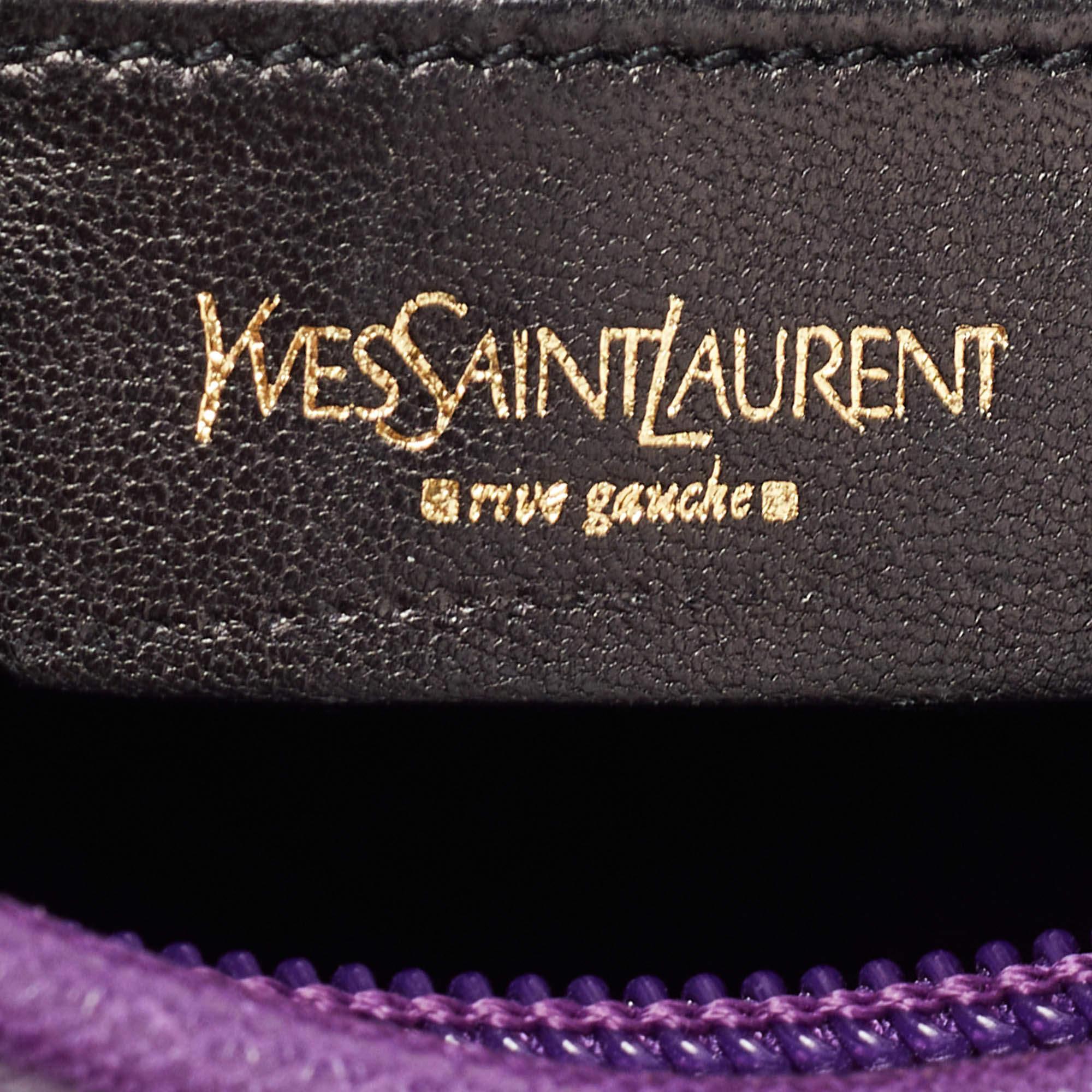 Saint Laurent Purple Fringed Suede And Leather Shoulder Bag 6