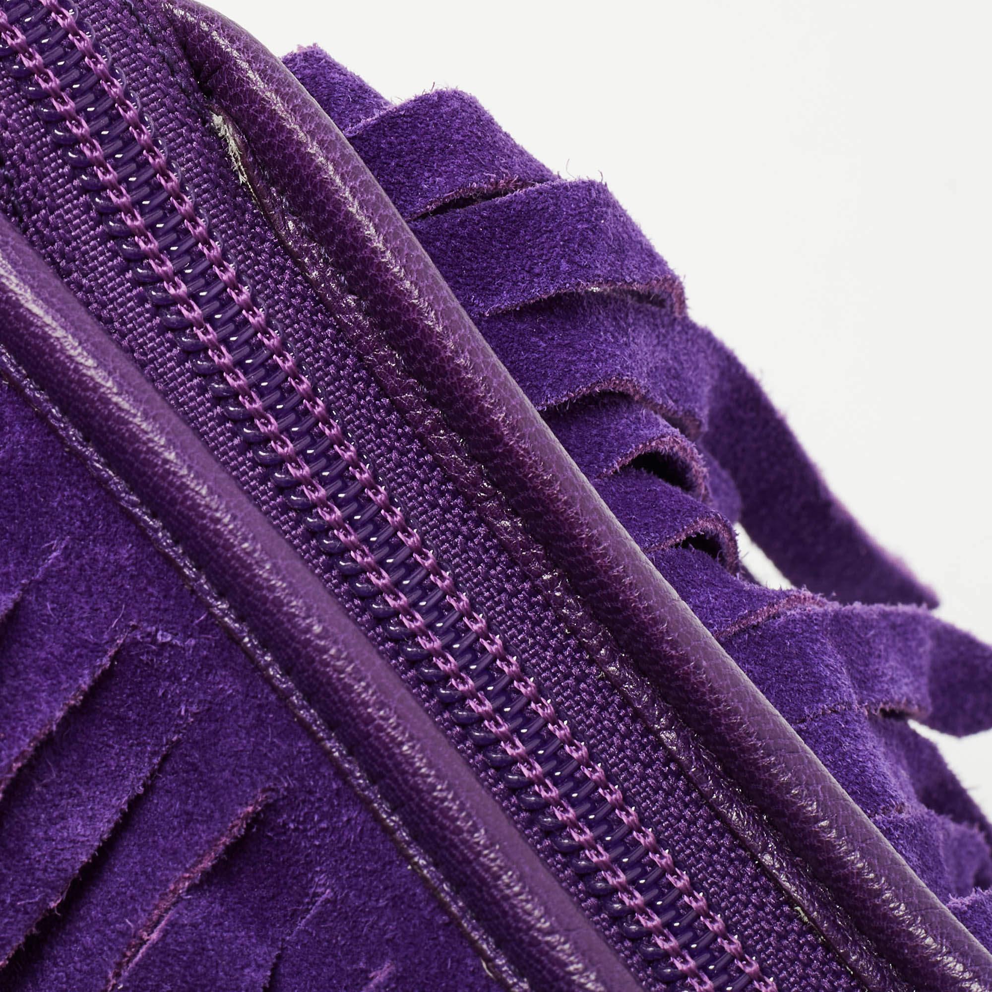 Saint Laurent Purple Fringed Suede And Leather Shoulder Bag 8