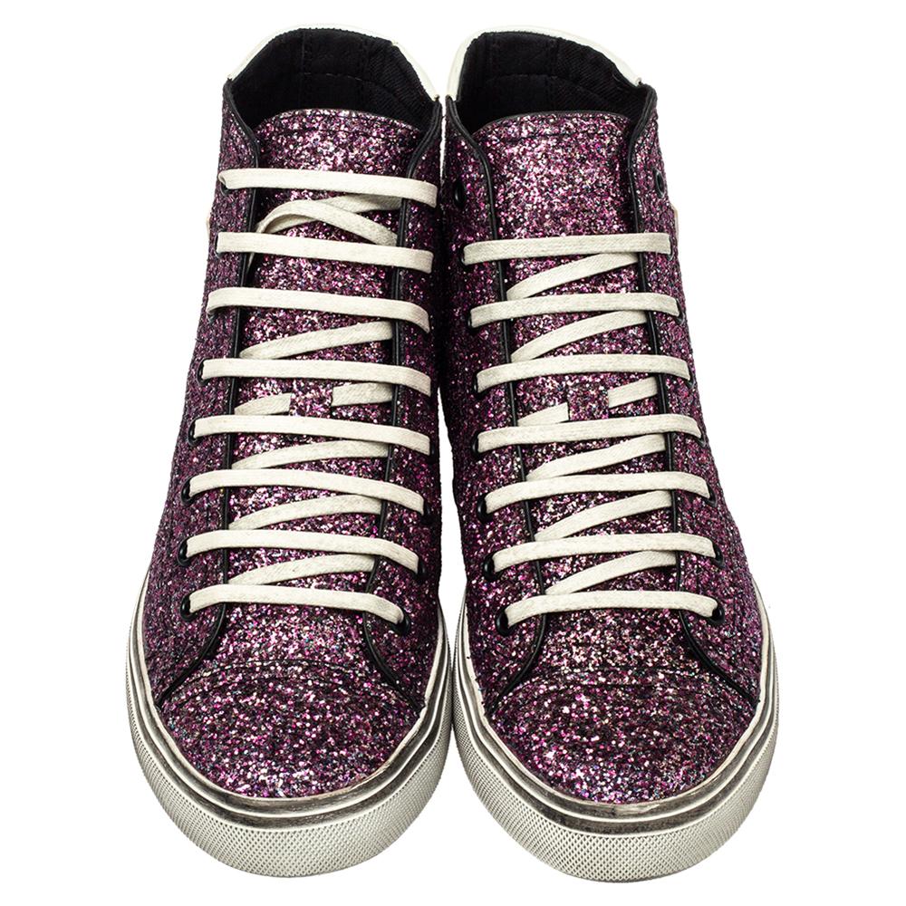 purple glitter sneakers