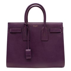 Saint Laurent Purple Leather Baby Sac Du Jour Handbag