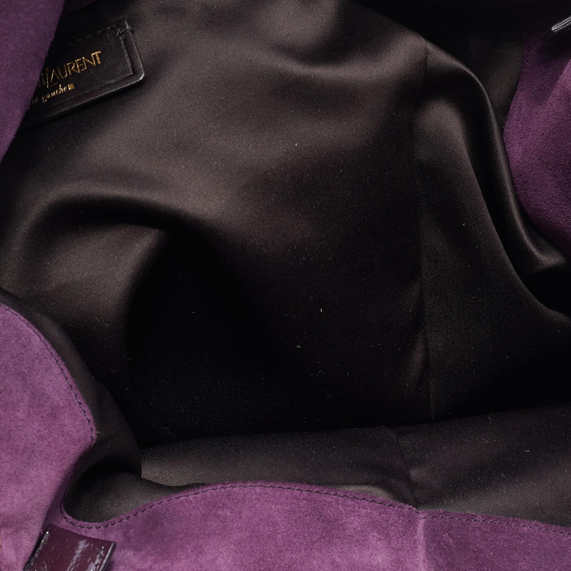 Saint Laurent Purple Leather Downtown Tote 3