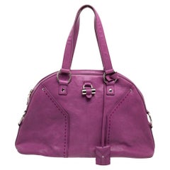 Saint Laurent Purple Leather Medium Muse Satchel