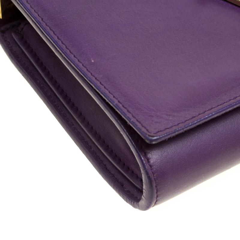Saint Laurent Purple Leather Mini ChYc Crossbody Bag 6
