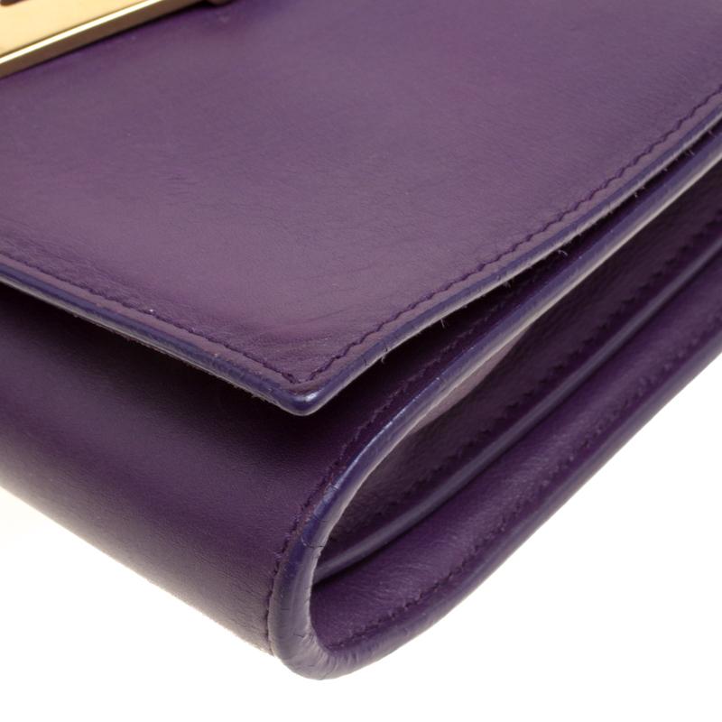 Saint Laurent Purple Leather Mini ChYc Crossbody Bag 7