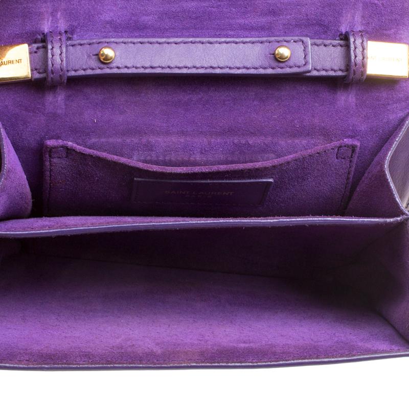Saint Laurent Purple Leather Mini ChYc Crossbody Bag 2