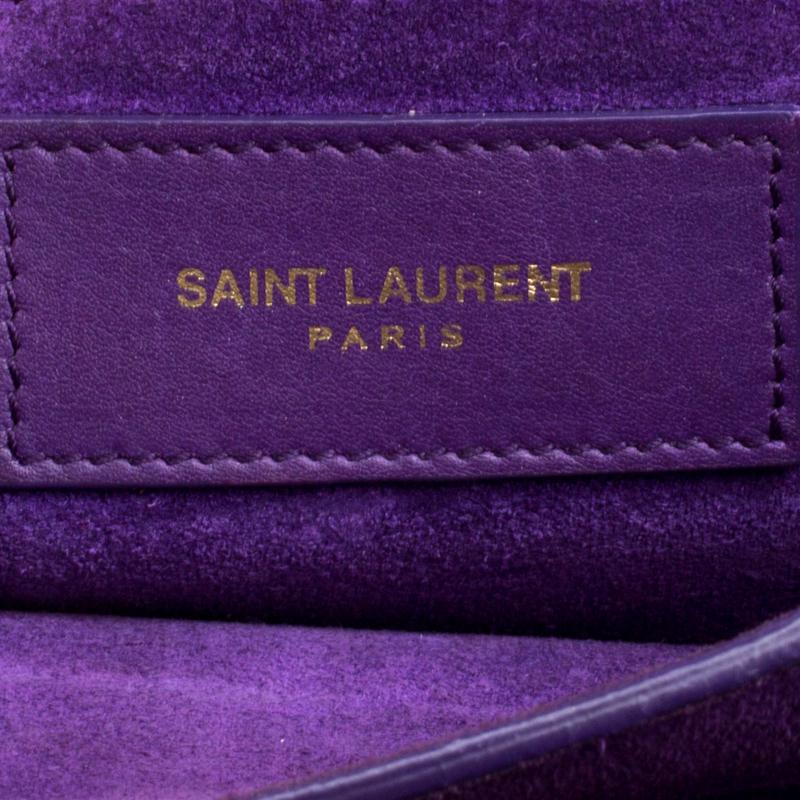 Saint Laurent Purple Leather Mini ChYc Crossbody Bag 4