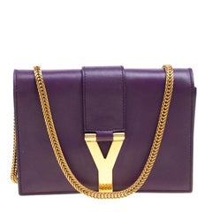 Saint Laurent Purple Leather Mini ChYc Crossbody Bag