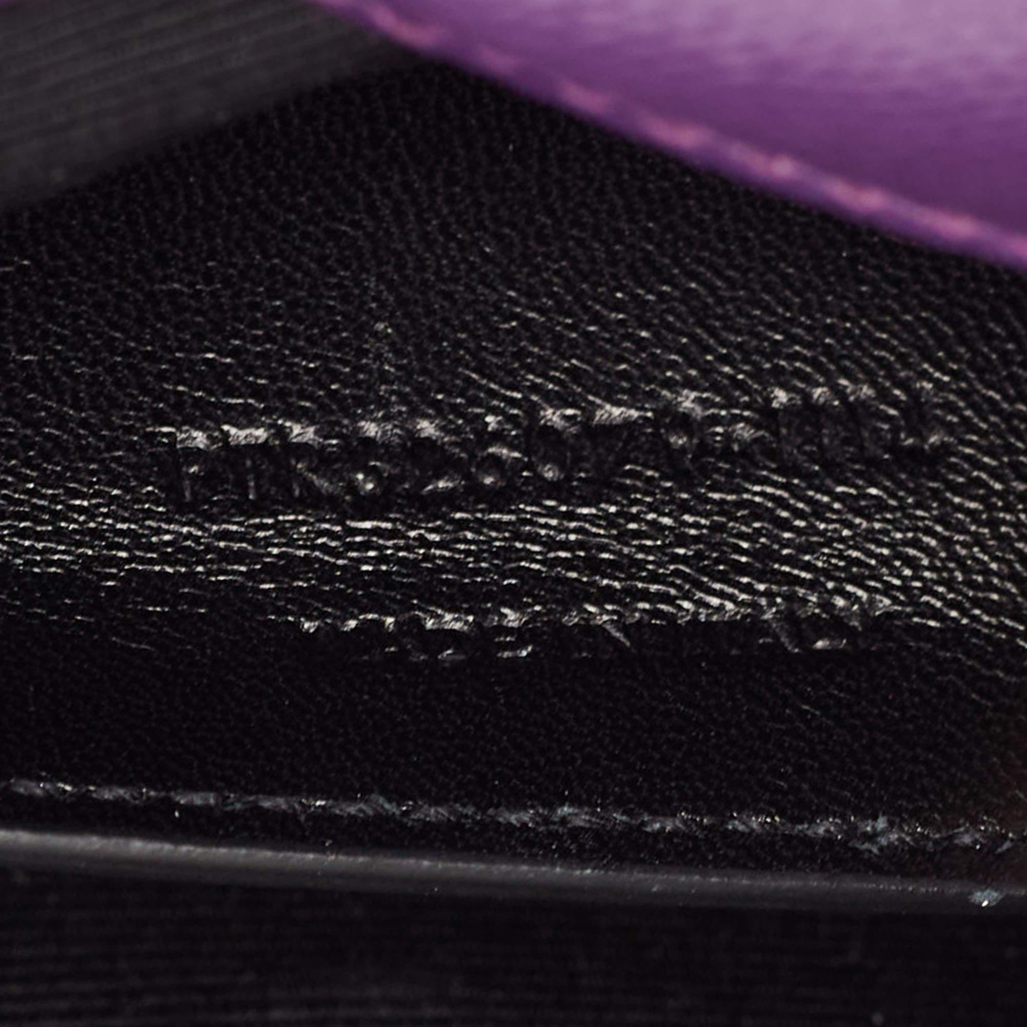 Saint Laurent Purple Leather Monogram Cassandre Clutch 5