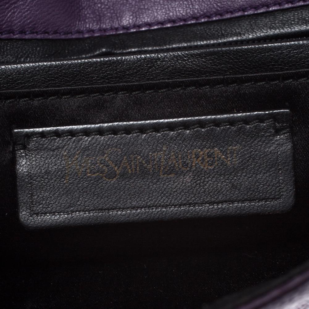 Saint Laurent Purple Leather Y Envelope Clutch 2