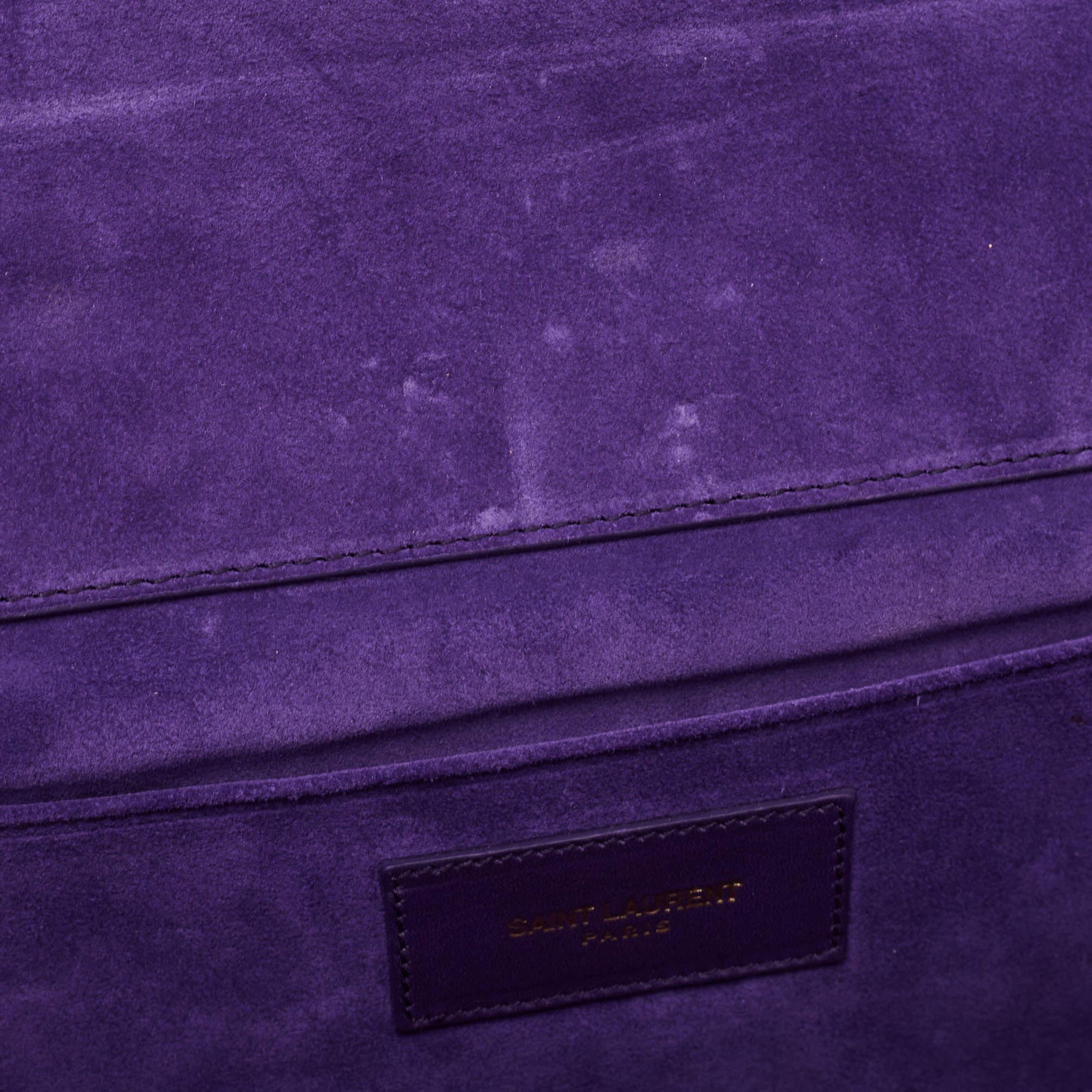 Saint Laurent Purple Leather Y-Ligne Clutch 7