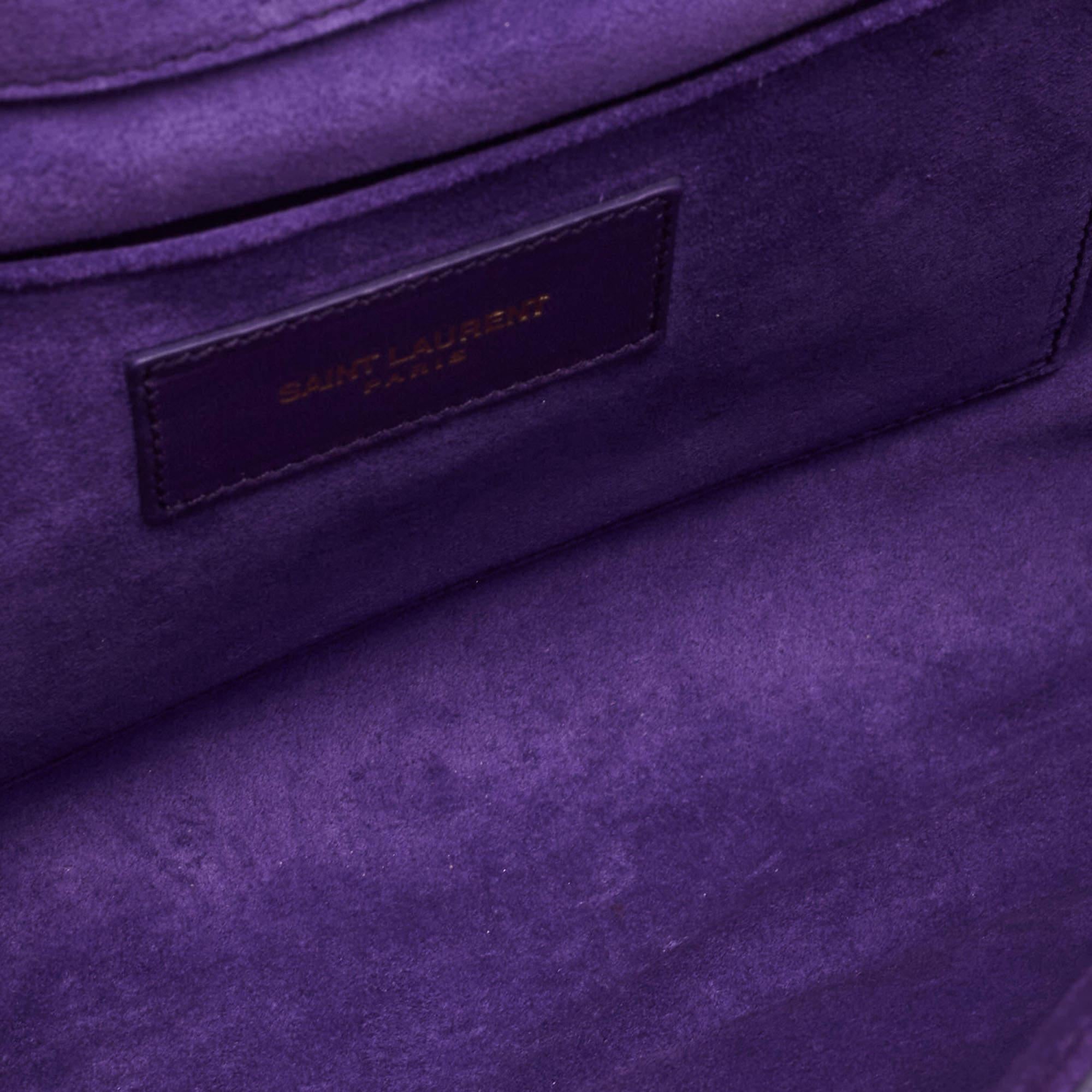 Saint Laurent Purple Leather Y-Ligne Clutch 9