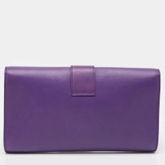 Saint Laurent Purple Leather Y-Ligne Clutch
