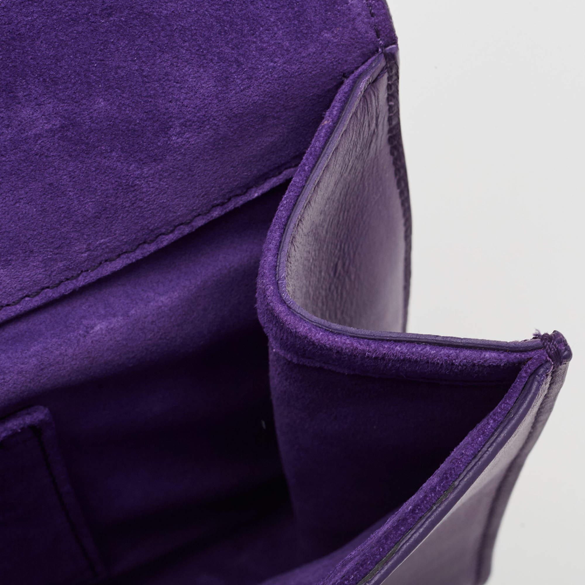 Saint Laurent Purple Leather Y-Ligne Clutch 5