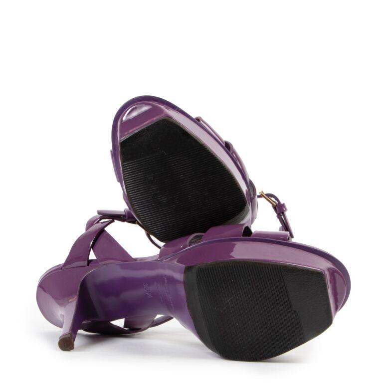 purple patent heels