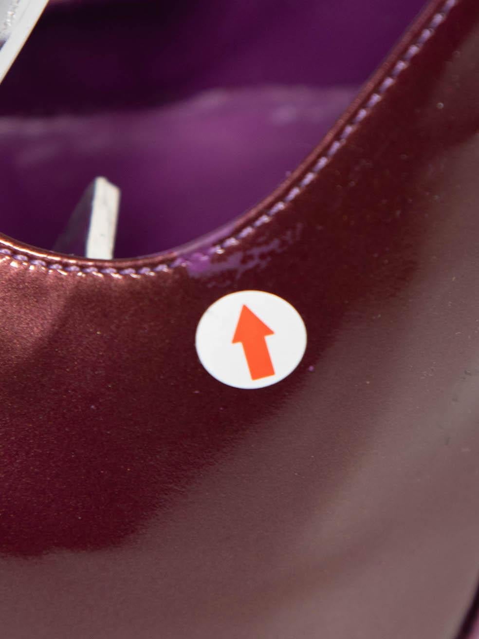 Saint Laurent talons à talons compensés violets, taille IT 37,5 en vente 5