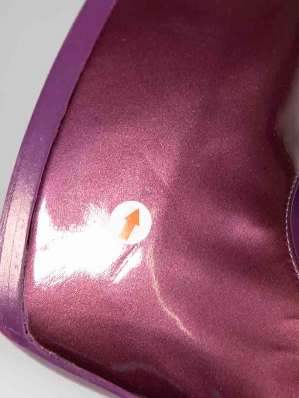 Saint Laurent talons à talons compensés violets, taille IT 37,5 en vente 4
