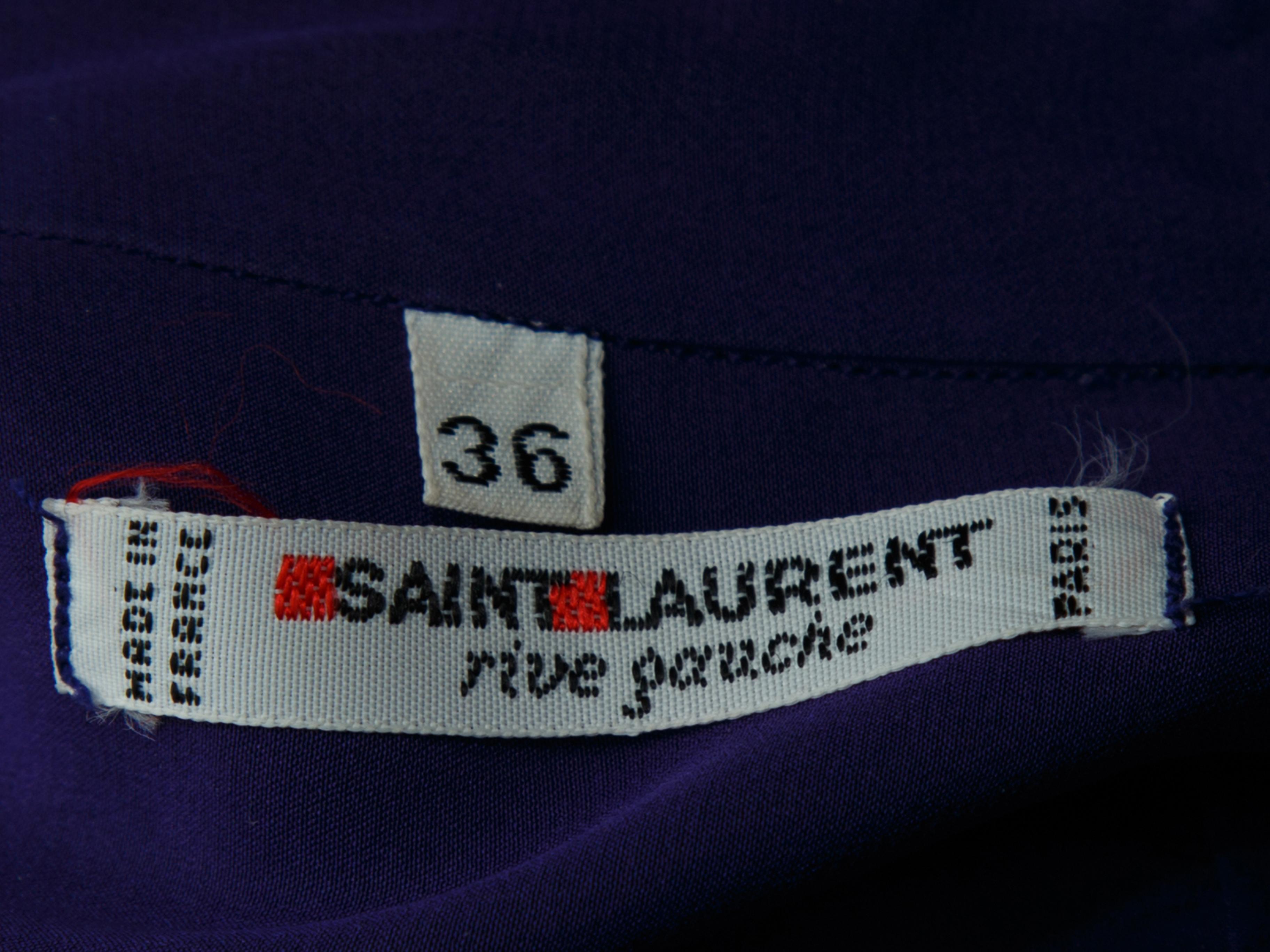 Saint Laurent Purple Silk Top In Good Condition In New York, NY