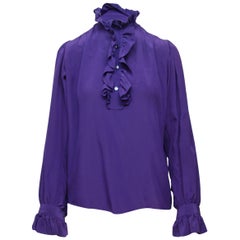 Saint Laurent Purple Silk Top